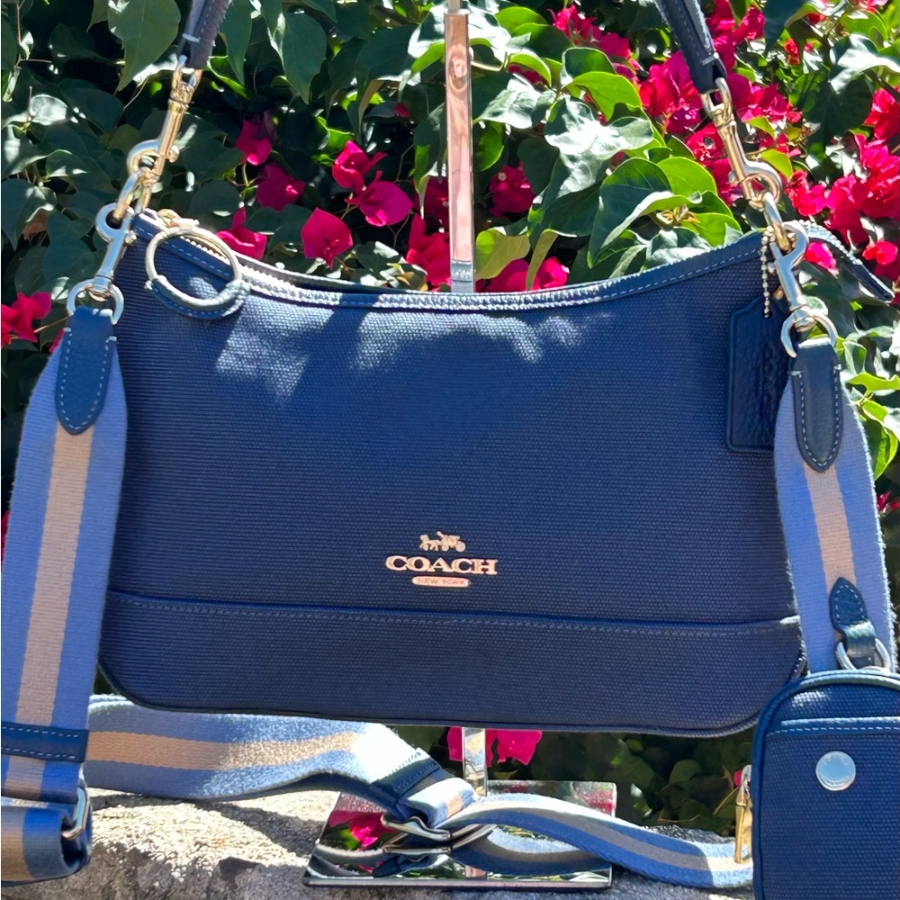 COACH Ellis Nylon Twill 2Way Shoulder/Crossbody Bag - Picture 7 of 15